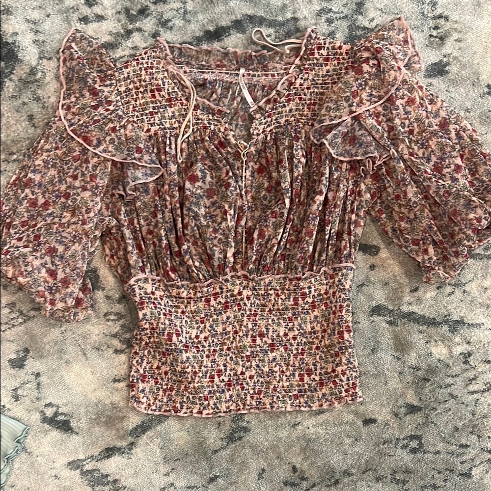 Floral Ruffle Blouse free people